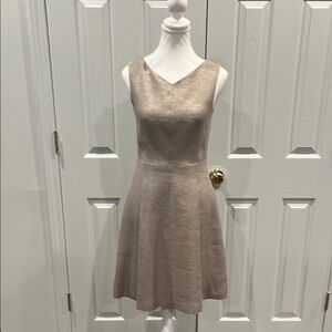 Gerard Darel Gold Sleeveless V-Neck A-Line Mini Dress